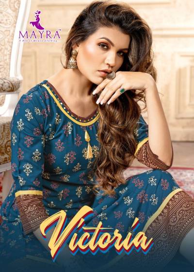 Victoria By Mayra Fancy Rayon Gold Printed Kurti Collection